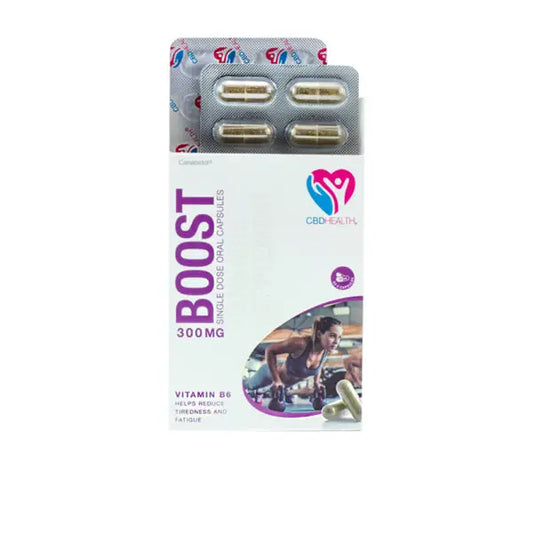 Boost capsules with vitamin B6 from British Cannabis CBD 300mg Oral Capsules 30 Caps