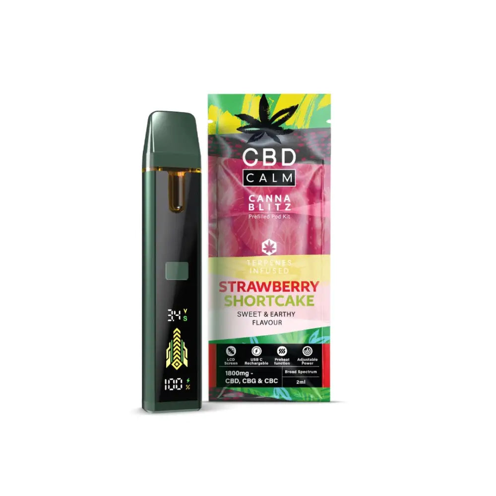 CBD Calm CANNABLITZ 1800mg CBD + CBG + CBC Prefilled Pod Vape Kit - CBD Products