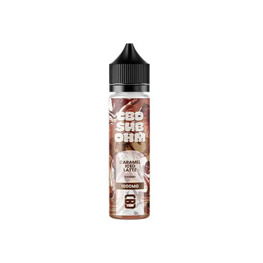 CBD Sub Ohm 1000mg CBD E-liquid 50ml (70VG/30PG) (BUY 1 GET 2 FREE) - Caramel Iced Latte - CBD Products