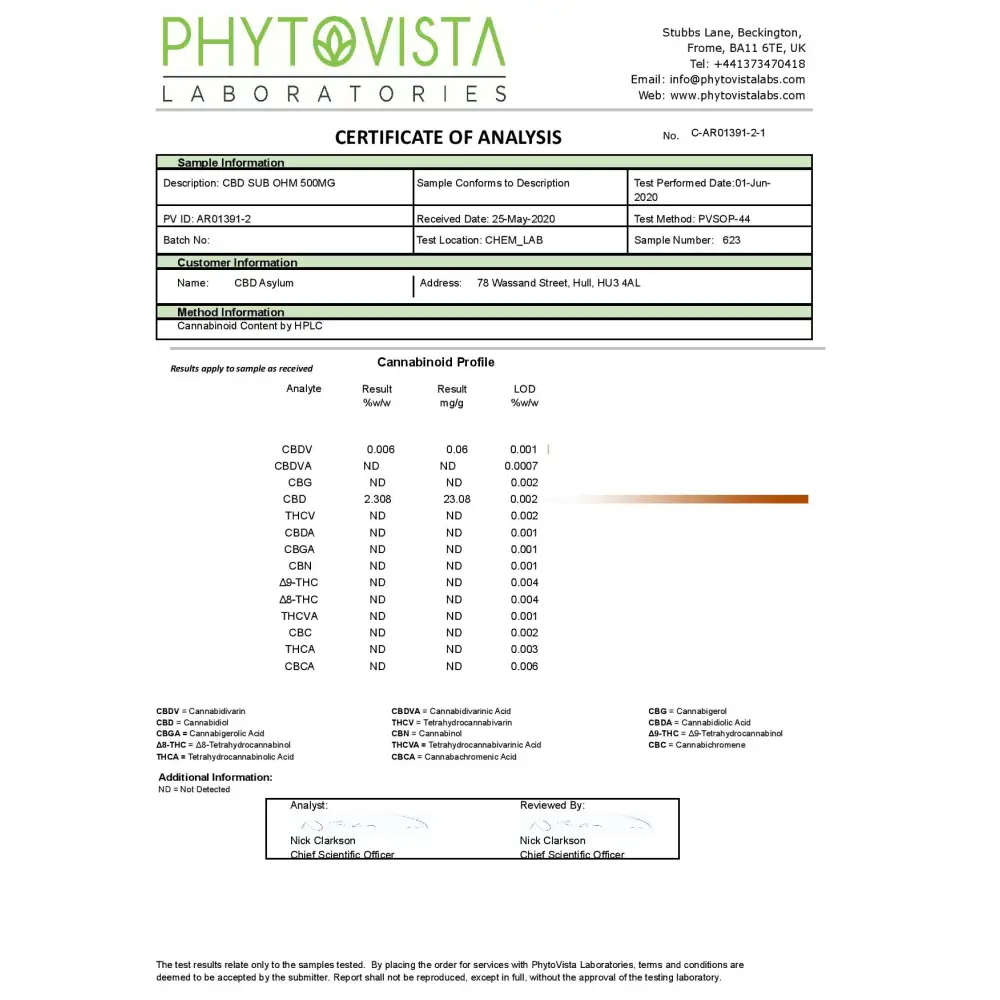 CBD Sub Ohm 500mg CBD E-liquid 50ml (70VG/30PG) (BUY 1 GET 2 FREE) - CBD Products