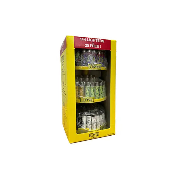Clipper 4 Tier Display Carousel CP11RH 144 + 48 Mixed Design Lighters - CL3H165UKH - Smoking Products