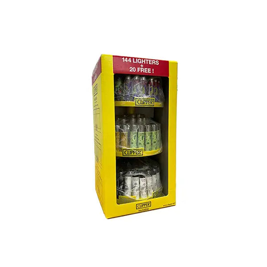 Clipper 4 Tier Display Carousel CP11RH 144 + 48 Mixed Design Lighters - CL3H165UKH - Smoking Products