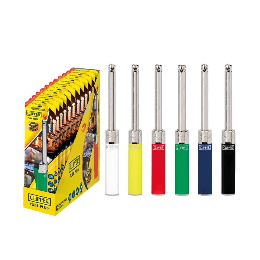 Clipper Tube + Branded BLister Mixed Colours Lighters - TUB1L000UK - 12 Lighter - Smoking Products