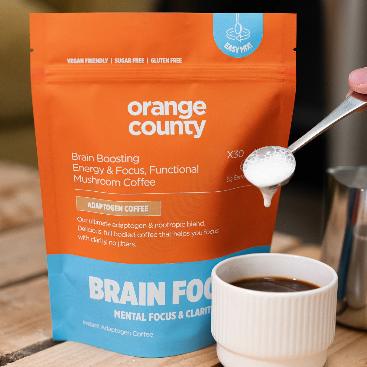 Orange County Focus & Energy Brain Food Mushroom Coffee Supplement (Sample Size) 42g