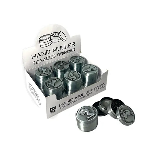 D&K 4 Parts Metal Tobacco Grinder Silver - 13264 - Smoking Products