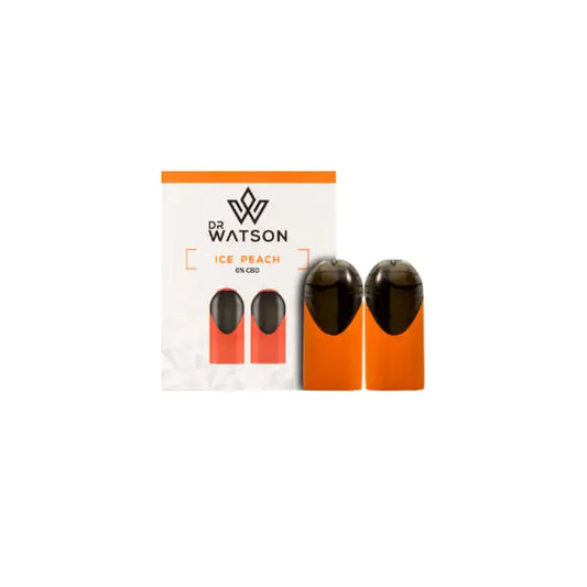 Dr Watson 120mg CBD Vape Kit Pods x 2 - Ice Peach - CBD Products