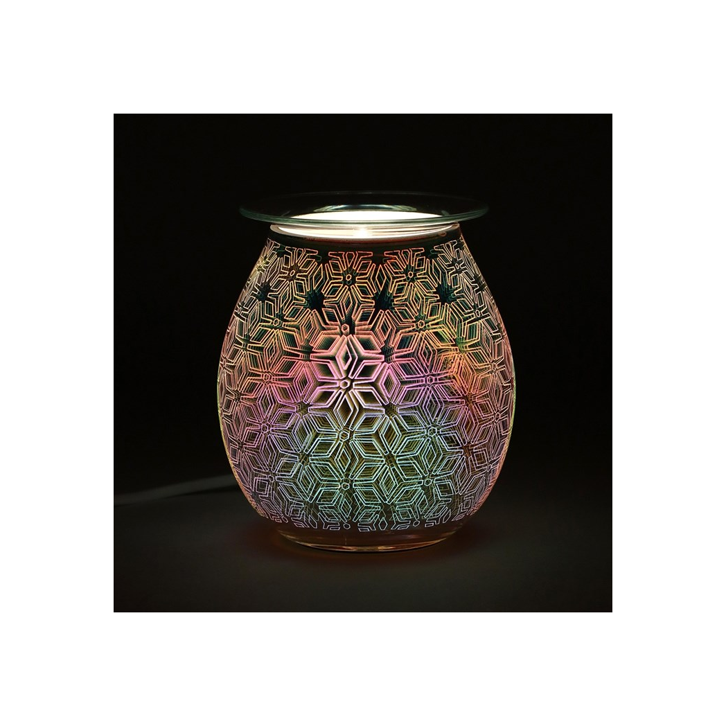 3D Geometric Flower Light Up Electric Oil Burner