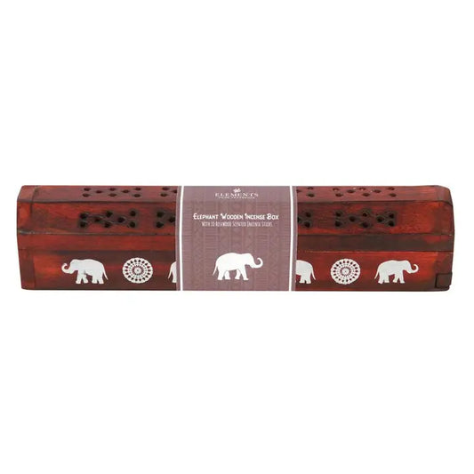 Elephant Wooden Rosewood Incense Box Set