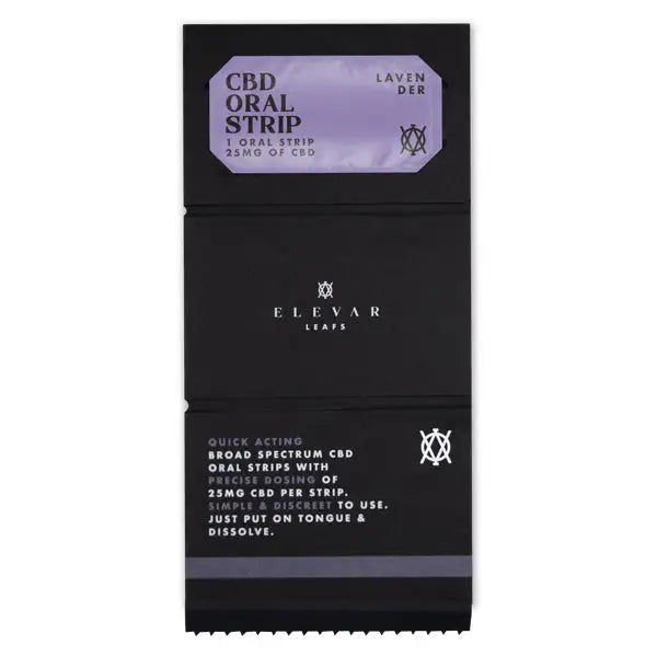 CBD oral strips in the Elevar Leafs 125mg CBD Oral Strips packaging