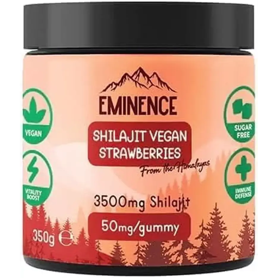 Eminence 7000mg Shilajit Vegan Gummies 350g - Strawberries - Nootropics & Supplements