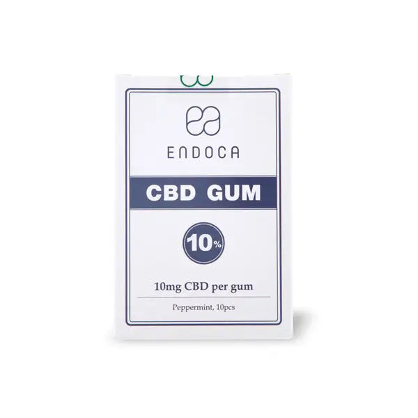 Endoca 100mg CBD Peppermint Chewing Gum - 10 Pcs - CBD Products