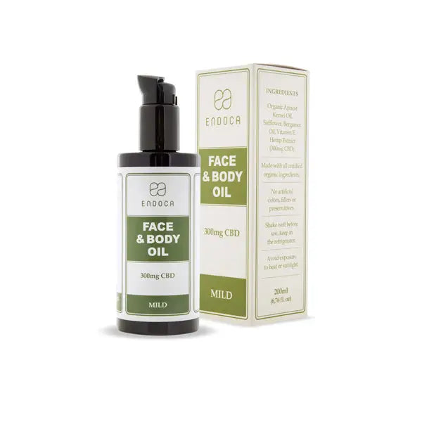 Endoca 300mg CBD Face & Body Oil - 200ml - CBD Products