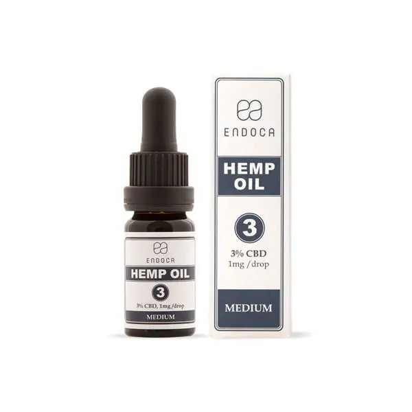 Endoca 300mg CBD Hemp Oil Drops 10ml with dropper and packaging displayed