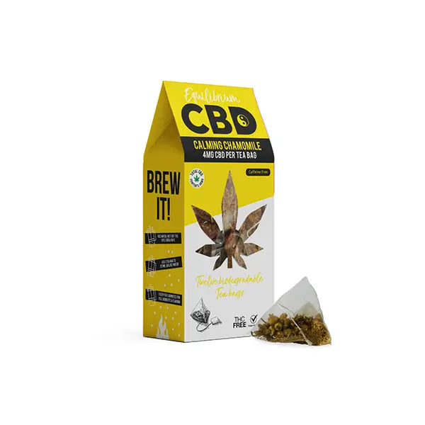 Equilibrium CBD 48mg Full Spectrum Chamomile Tea Bags Box of 12 - CBD Products