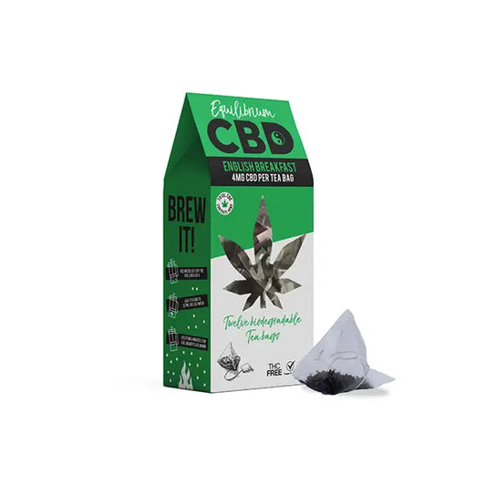 Equilibrium CBD 48mg Full Spectrum English Breakfast Tea Bags Box of 12 - CBD Products