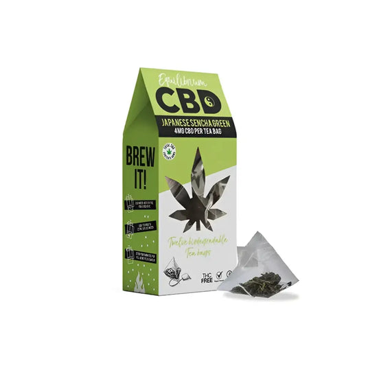 Equilibrium CBD 48mg Full Spectrum Japanese Sencha Tea Bags Box of 12 (BUY 2 GET 1 FREE) - CBD Products