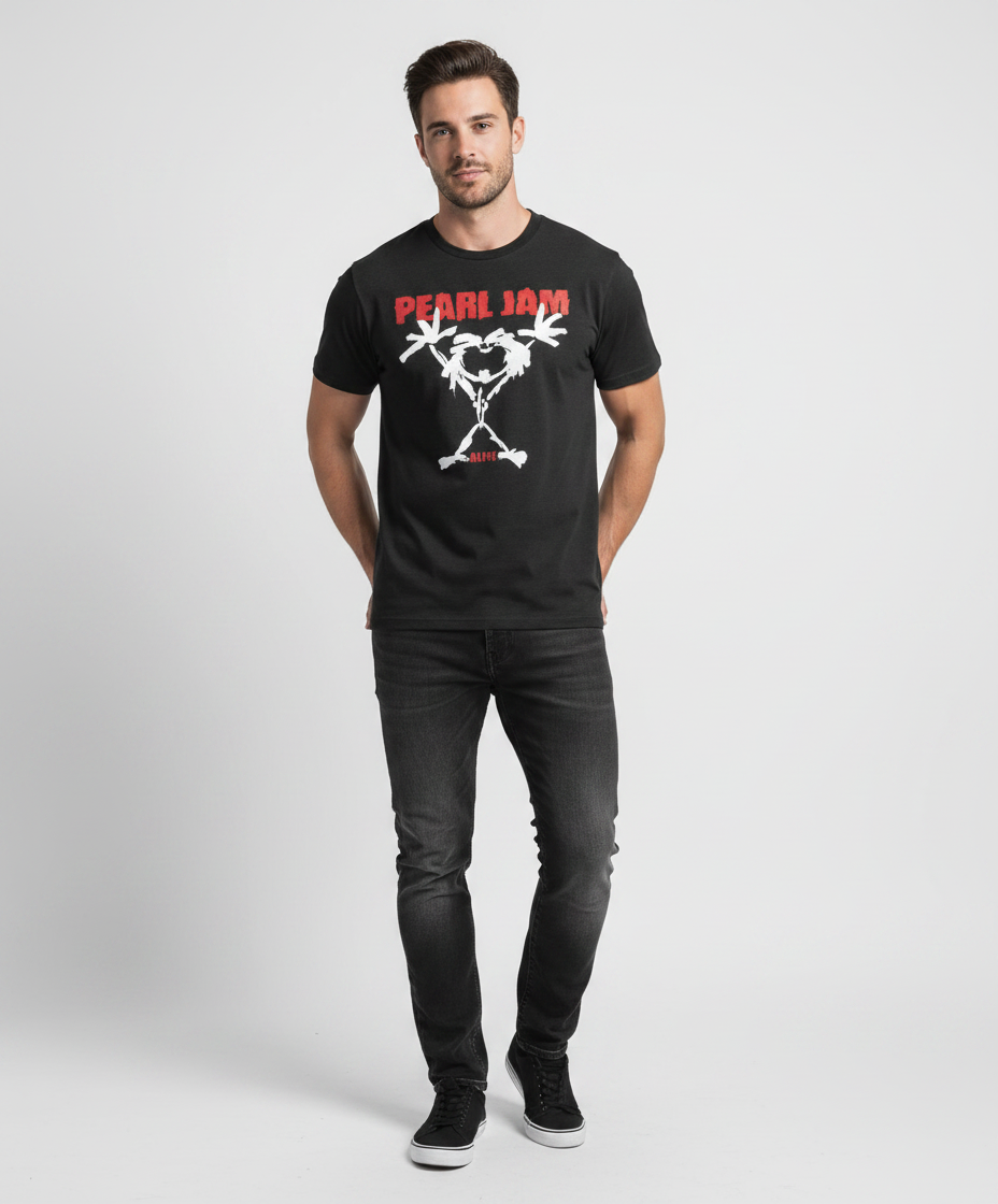 Pearl Jam Alive Stickman T-Shirt | Organic Cotton Band Tee | Classic 90s Grunge Rock Merch