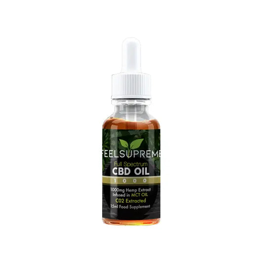 Feel Supreme 1000mg Full Spectrum CBD In MCT Oil - 15ml - CBD Products