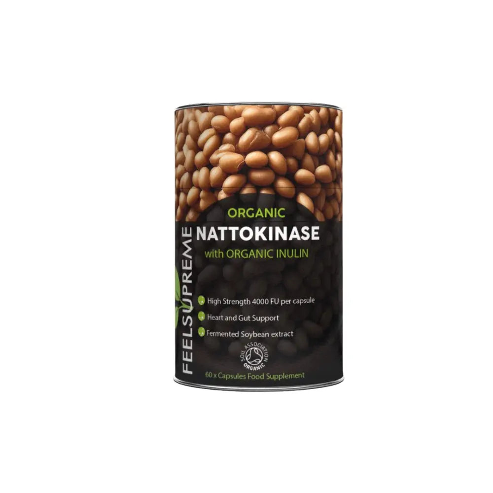 Feel Supreme 200mg Organic Nattokinase with Inulin Supplement Capsules - 60 Caps - Nootropics & Supplements