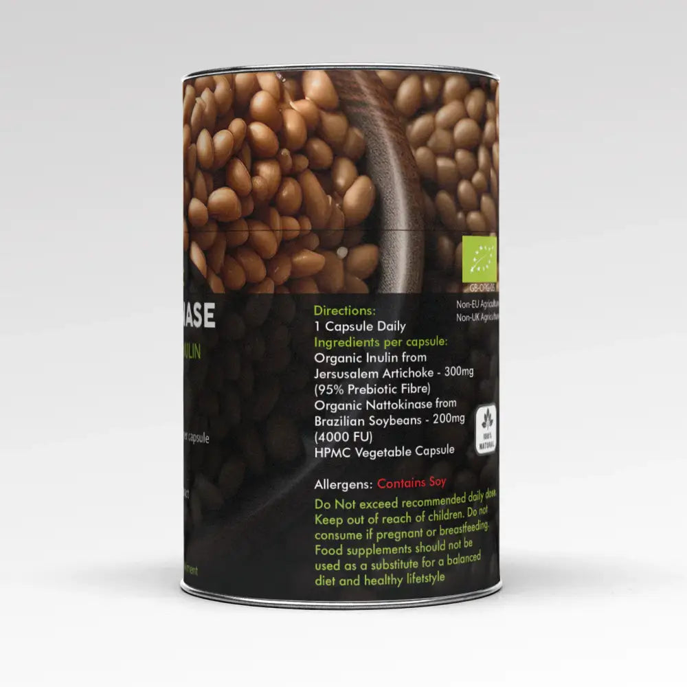 Feel Supreme 200mg Organic Nattokinase with Inulin Supplement Capsules - 60 Caps - Nootropics & Supplements