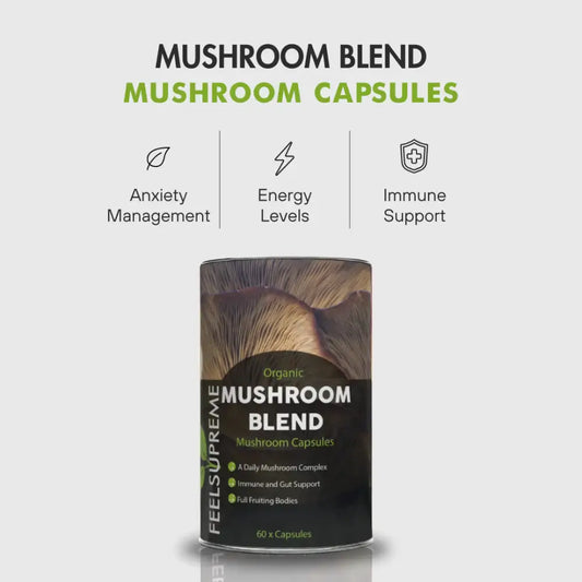 Feel Supreme 30000mg Organic Mushroom Blend Capsules - 60 Caps - CBD Products