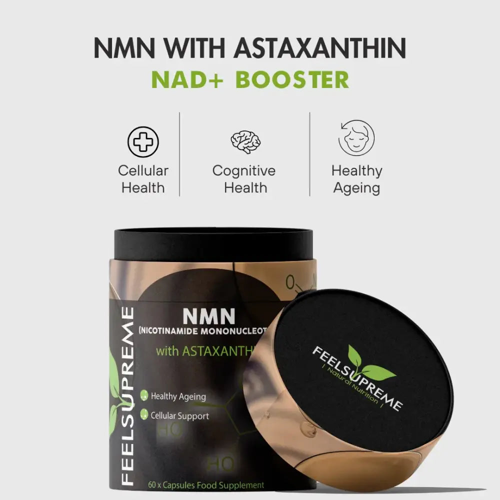Feel Supreme 500mg NMN + Astaxanthin Supplement Capsules - 60 Caps - Nootropics & Supplements
