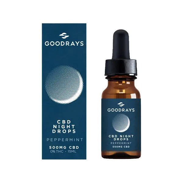 Goodrays 500mg CBD Peppermint Night Drops - 15ml - CBD Products