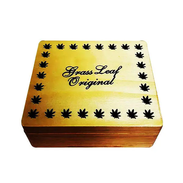 Grass Leaf Original Large Wooden Storage Box - Smoking Products