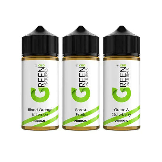 Green Naturals 2000mg CBD Vaping Liquid 100ml (50PG/50VG) - Blood Orange & Lemon - CBD Products