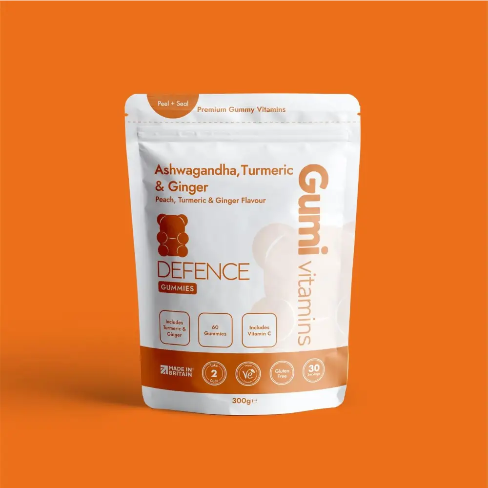 Gumi Vitamins Defence Ashwagandha Turmeric & Ginger Gummies - 60 Gummies - Nootropics & Supplements