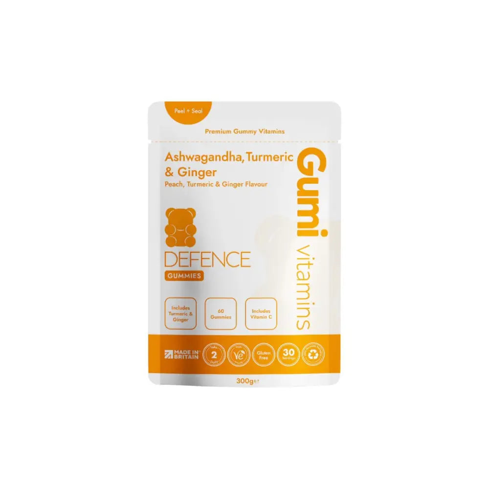Gumi Vitamins Defence Ashwagandha Turmeric & Ginger Gummies - 60 Gummies - Nootropics & Supplements