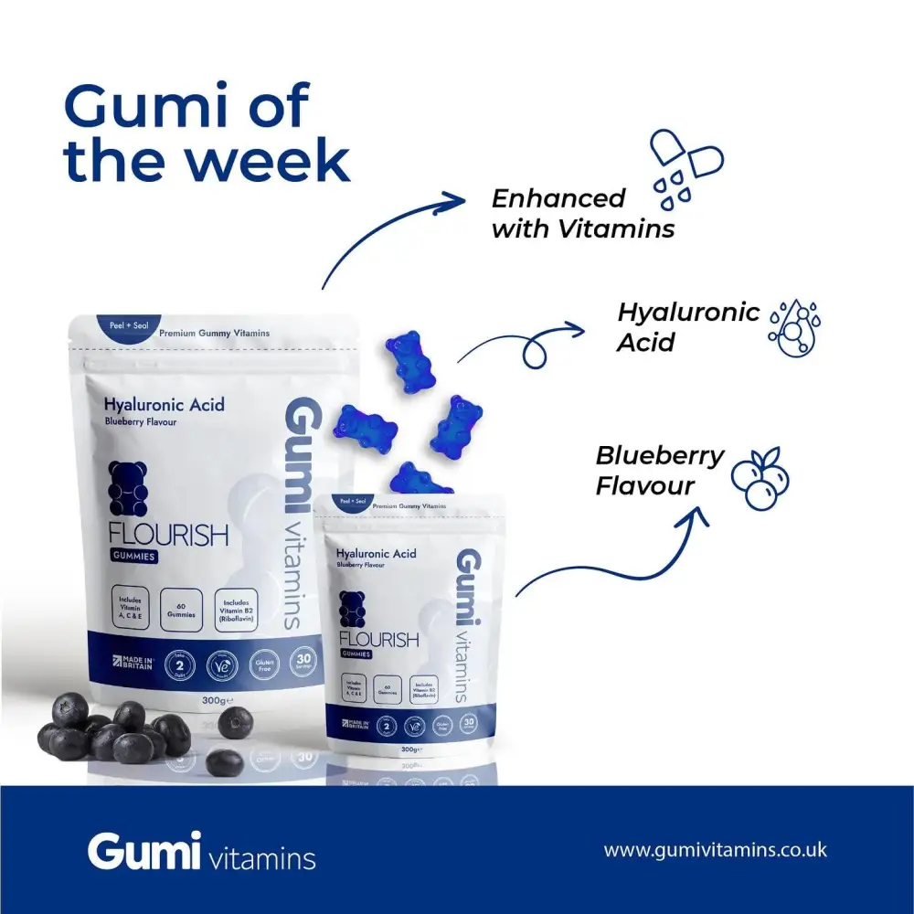 Gumi Vitamins Flourish Hyaluronic Acid Gummies - 60 Gummies - Nootropics & Supplements