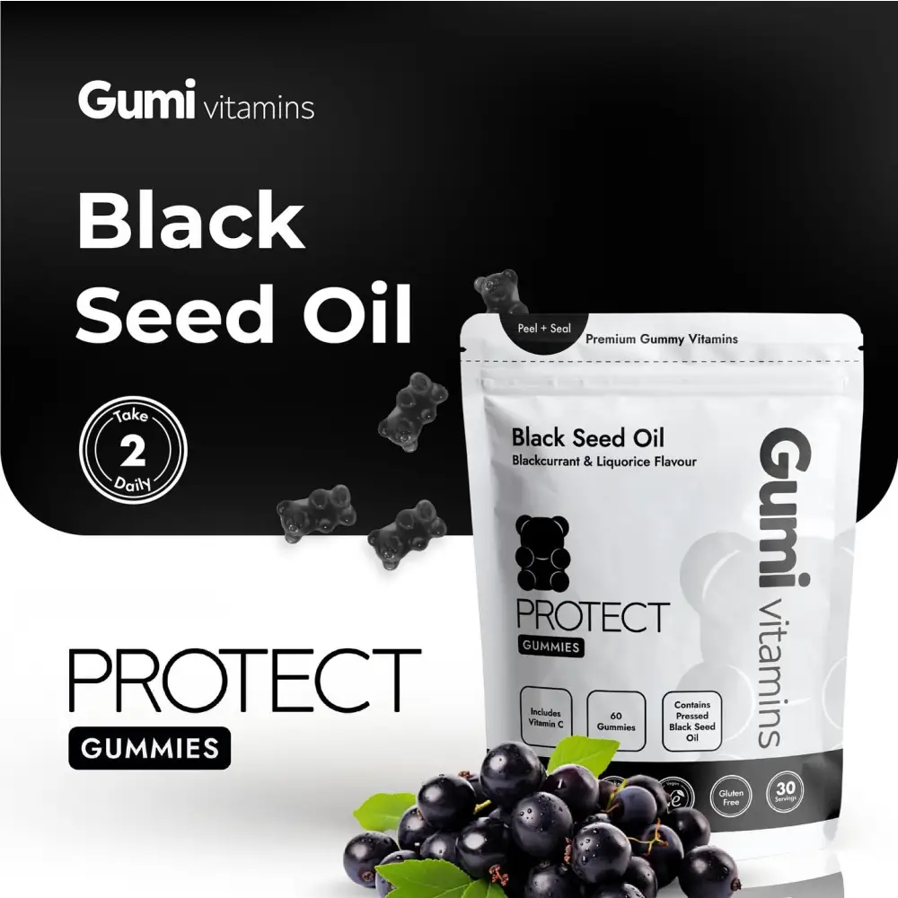 Gumi Vitamins Protect Black Seed Oil Gummies - 60 Gummies - Nootropics & Supplements