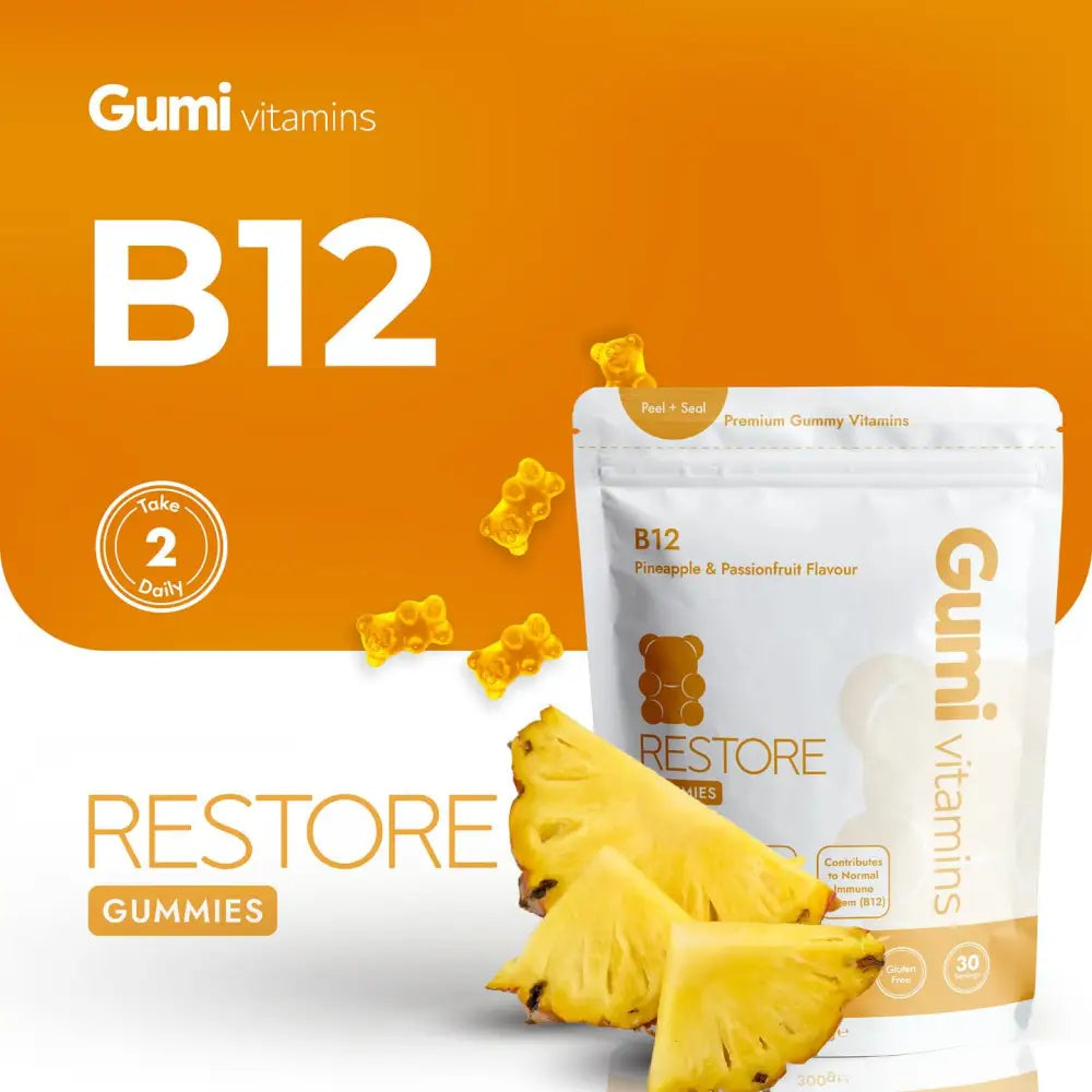 Gumi Vitamins Restore B12 Gummies - 60 Gummies - Nootropics & Supplements