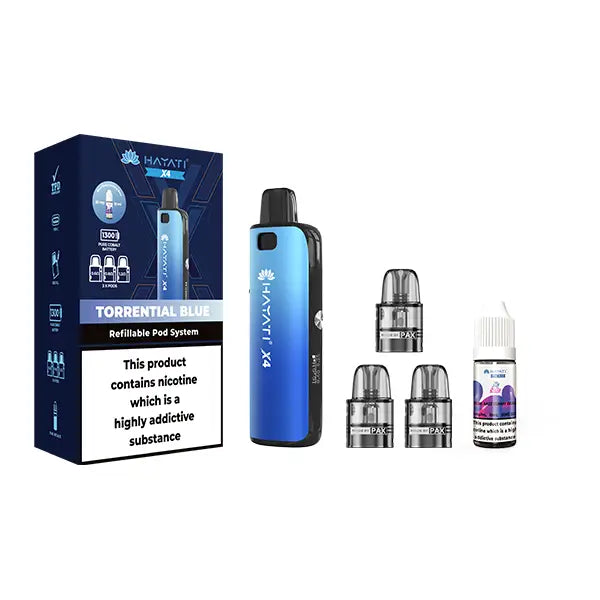 Hayati X4 Refillable Pod Vape Kit Includes 1X Nic Salts 20mg + 3x Refillable Pods - Vaping Products