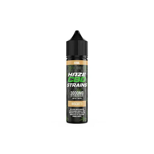 Haze CBD Strains 3000mg CBD E-Liquid 50ml Shortfill 0mg (50VG/50PG) - Biscotti - CBD Products