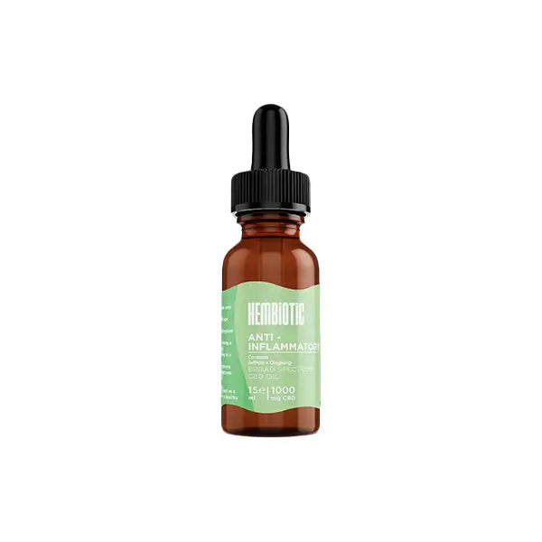 Hembiotic 1000mg Broad-Spectrum Functional CBD Oil - 15ml - CBD Products