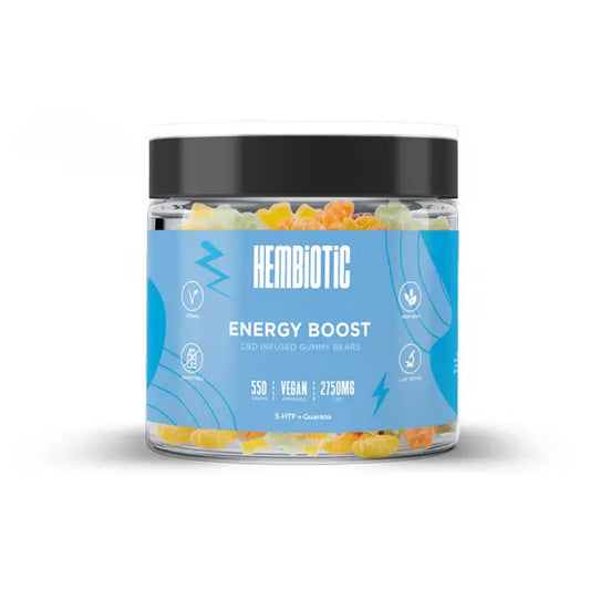 Hembiotic 2750mg Bulk Functional CBD Gummy Bears - 550g - Energy Boost - CBD Products