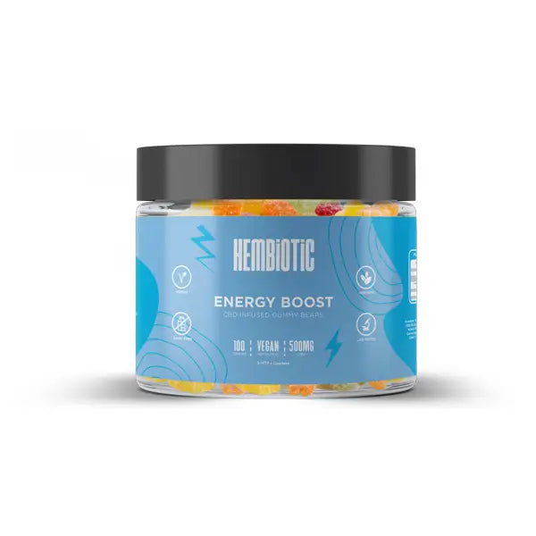 Hembiotic 500mg Functional CBD Gummy Bears - 100g - Energy Boost - CBD Products