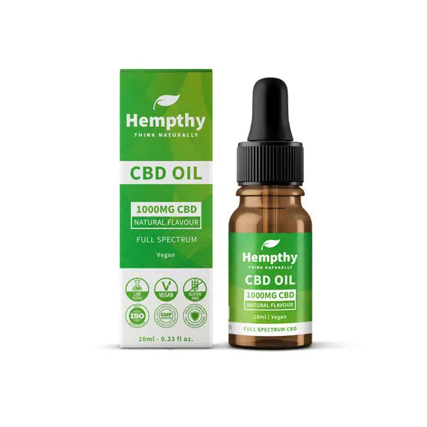 Hempthy 1000mg CBD Oil Full Spectrum Natural - 10ml - CBD Products