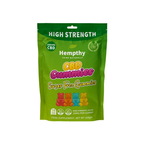 Hempthy 1000mg CBD Sugar Free Gummies - 50 Pieces - CBD Products