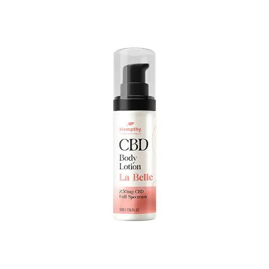 CBD body lotion in pump bottle for skin hydration and calming effects