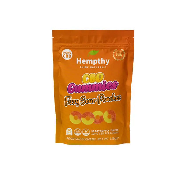 Hempthy 300mg CBD Gummies 30 Ct Pouch - CBD Products