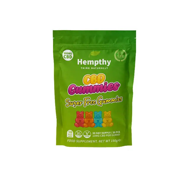 Hempthy 300mg CBD Gummies 30 Ct Pouch CBD Products