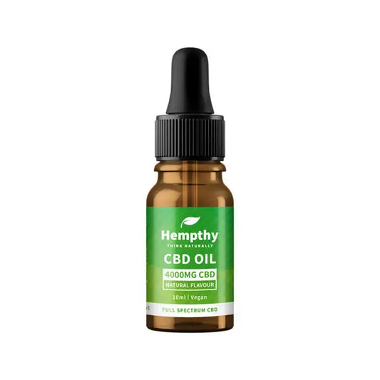Bottle of Hempthy 4000mg CBD Oil Full Spectrum Natural with Dropper