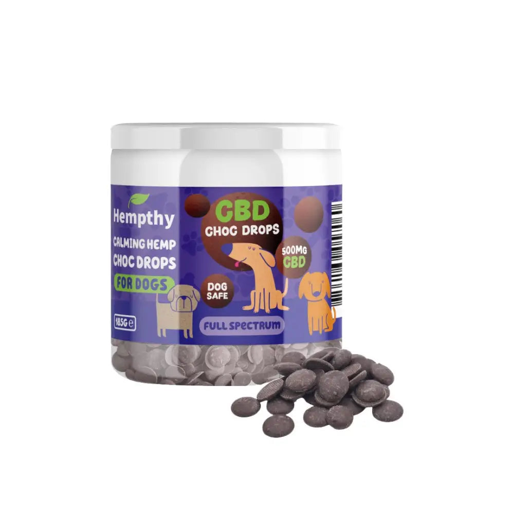Hempthy 500mg CBD Choc Drops Dog Treats - 30 Treats - CBD Products