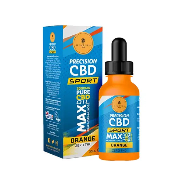 Hempura 3000mg Precision Sport CBD Broad Spectrum Oil Orange Flavoured - 30ml - CBD Products