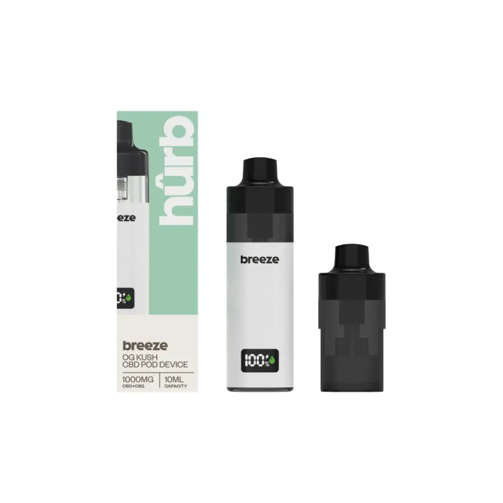 Hurb Breeze CBD 1000mg Prefilled Pod 10ml  + Pod Vape Device - CBD Products