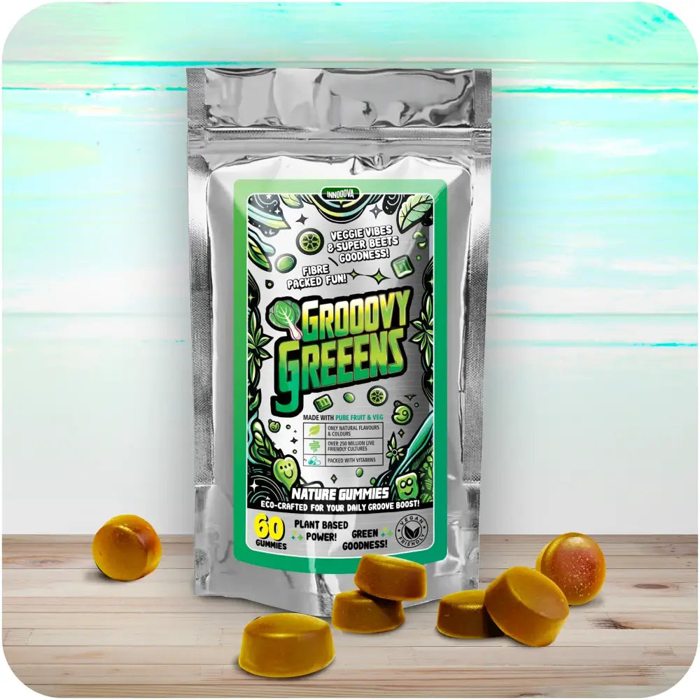 Innooova Grooovy Greeens Gummies Full Pack - 60 Gummies - Nootropics & Supplements