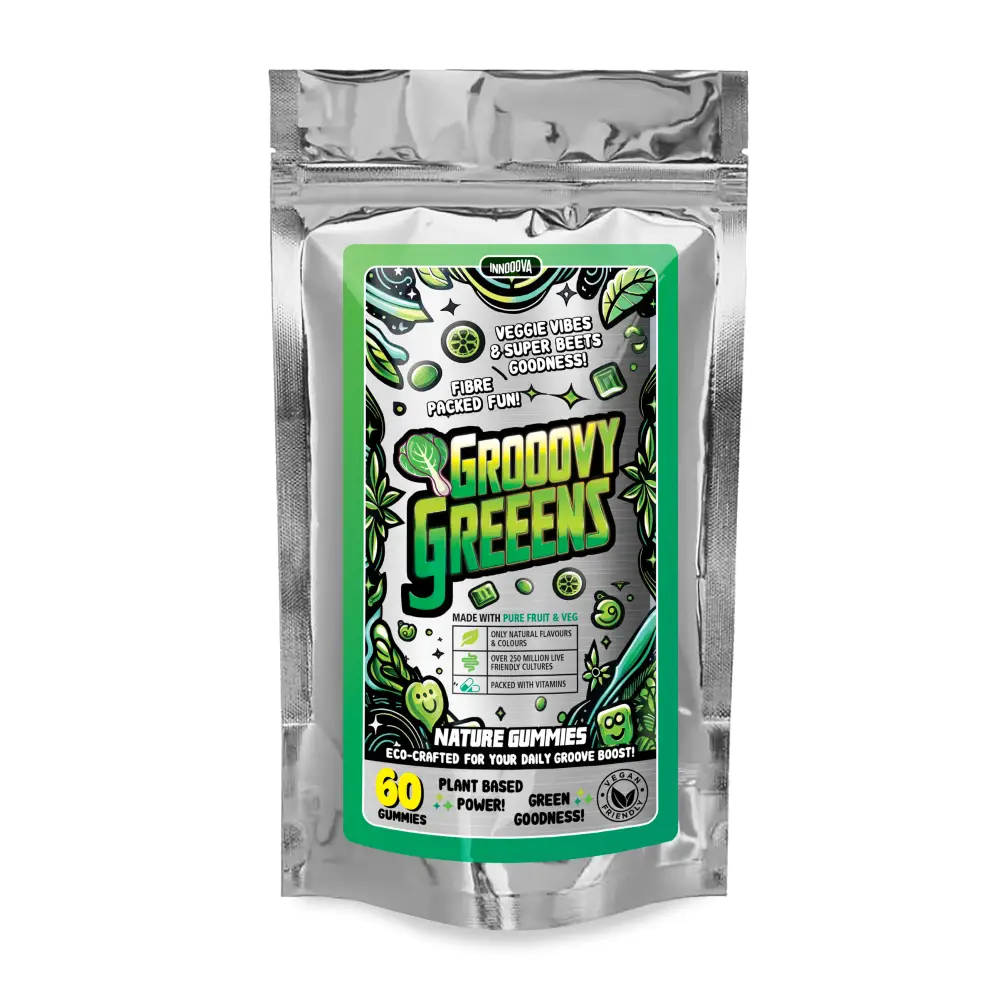 Innooova Grooovy Greeens Gummies Full Pack - 60 Gummies - Nootropics & Supplements
